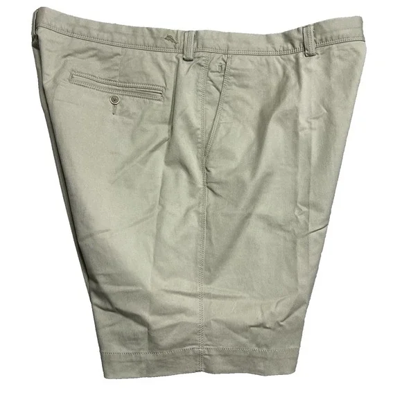 Tommy Bahama Chino Shorts Mens 42 Khaki Tan Tencel Cotton Stretch Casual Summer - Picture 1 of 13